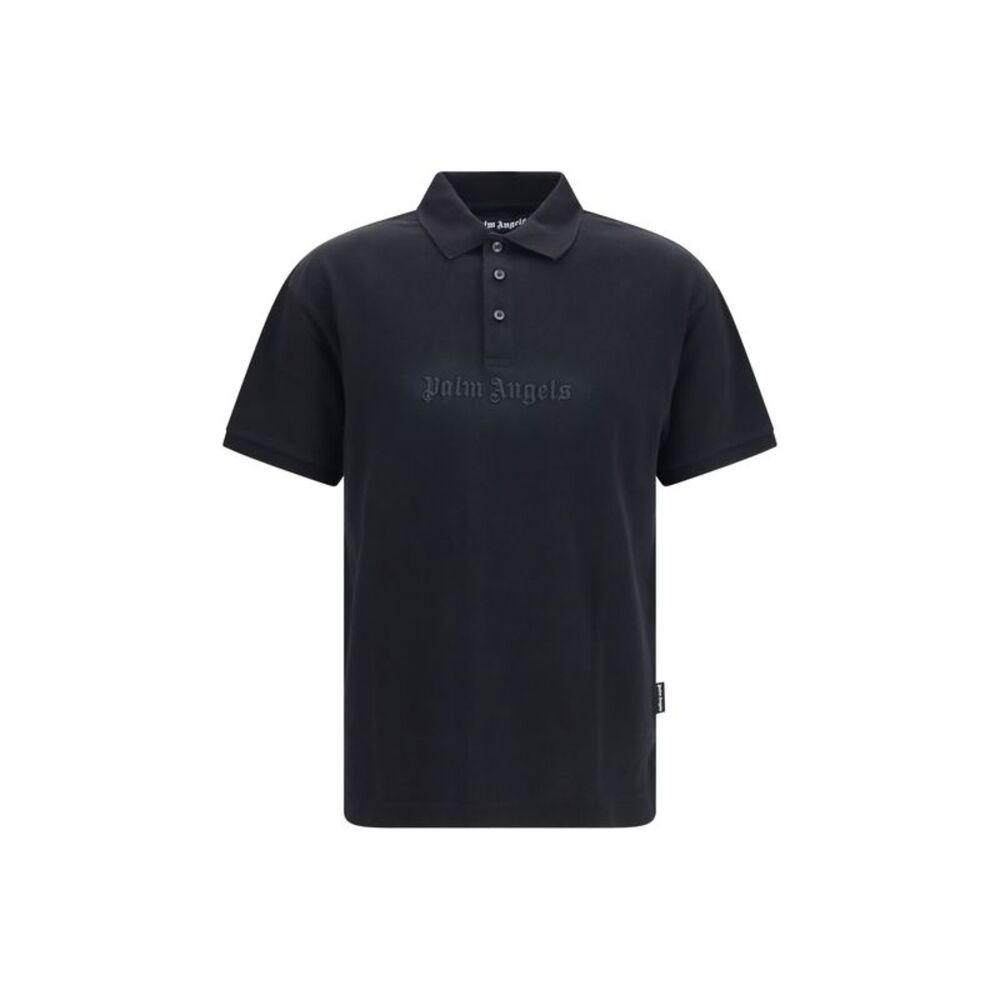 Palm Angels Men Cotton Polo With Embroidered Logo